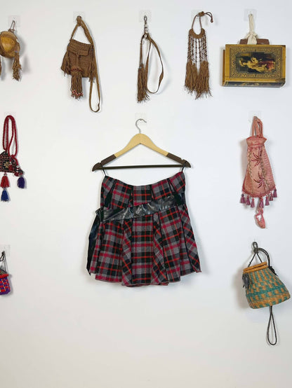 Plaid Black and Red Mini Skirt