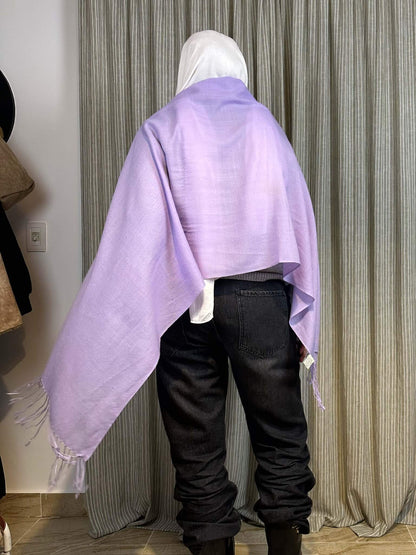 Lemon Handpainted Lilac Shawl
