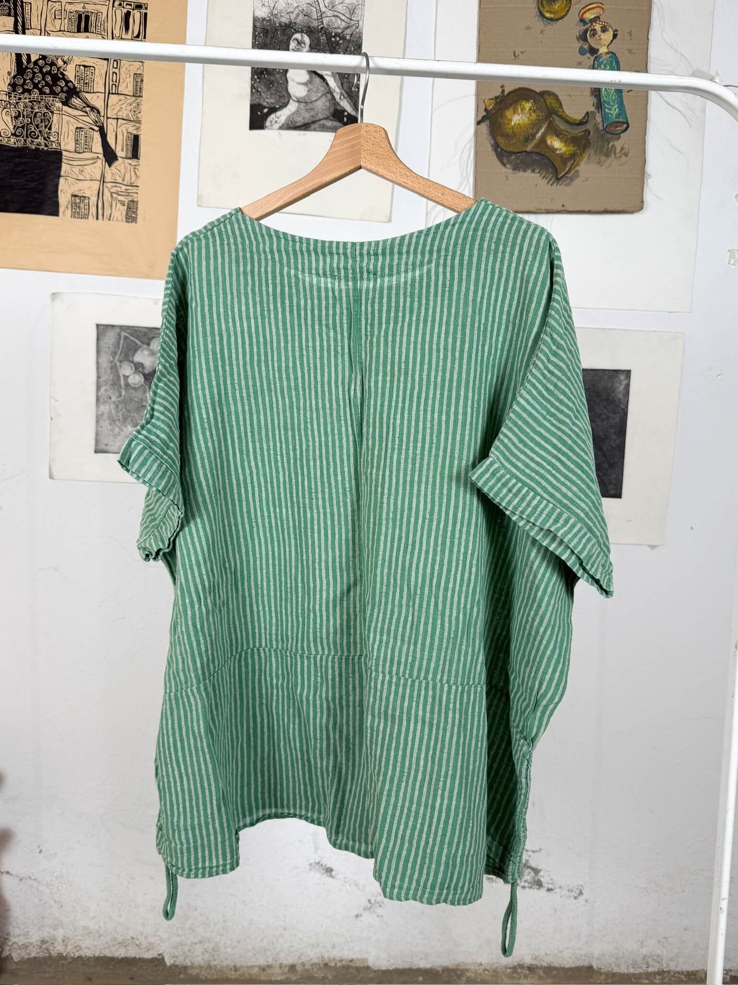 Green Striped Top