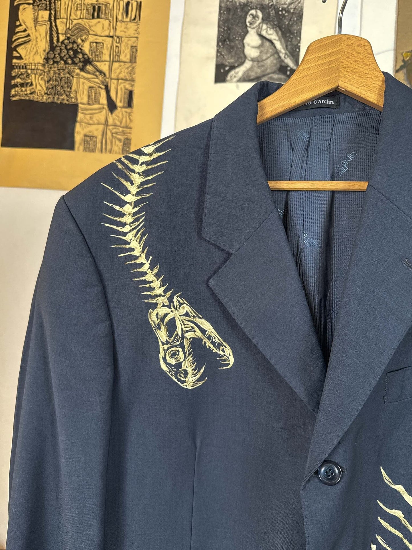 Skeletons Navy Blazer