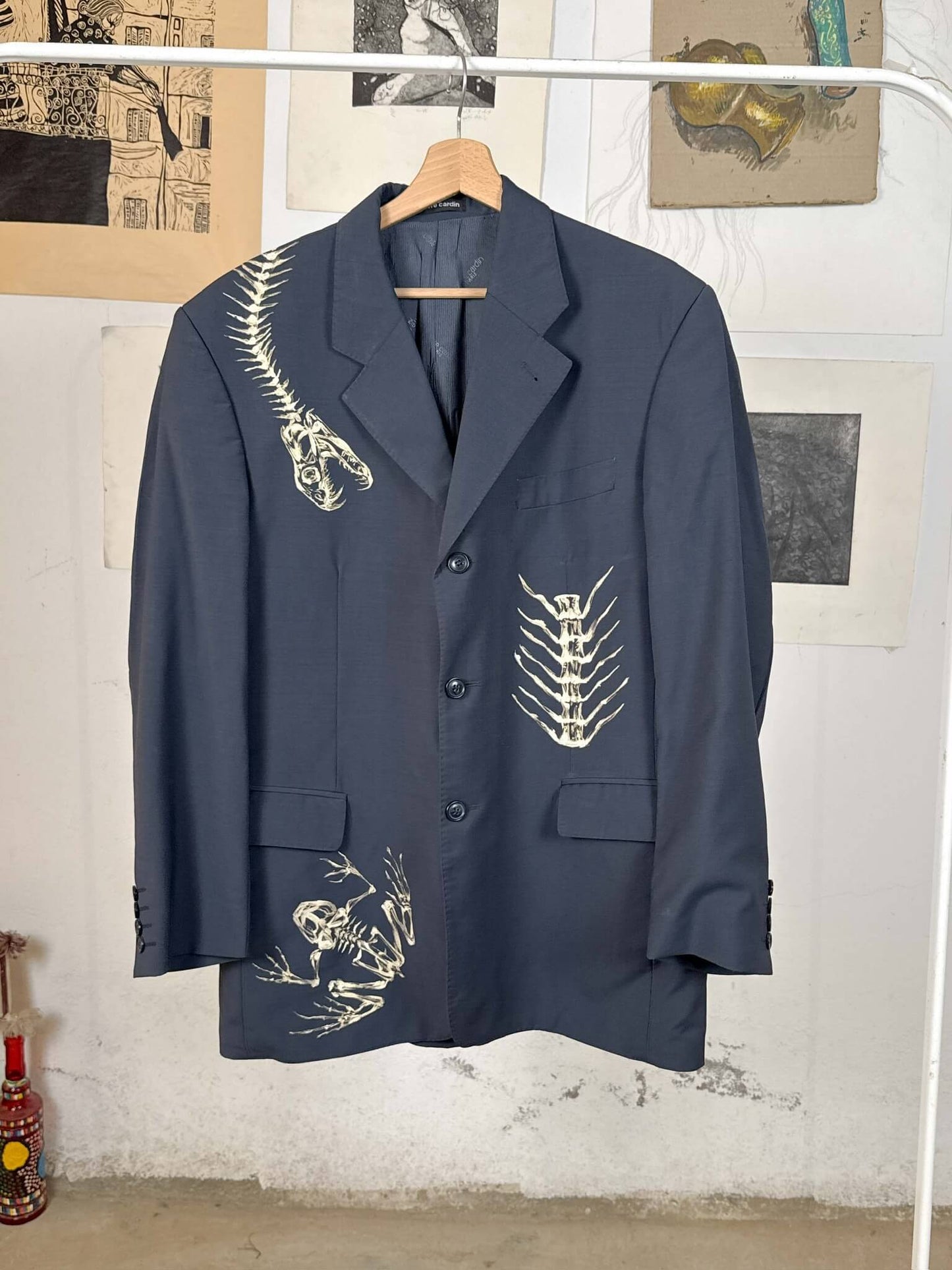 Skeletons Navy Blazer