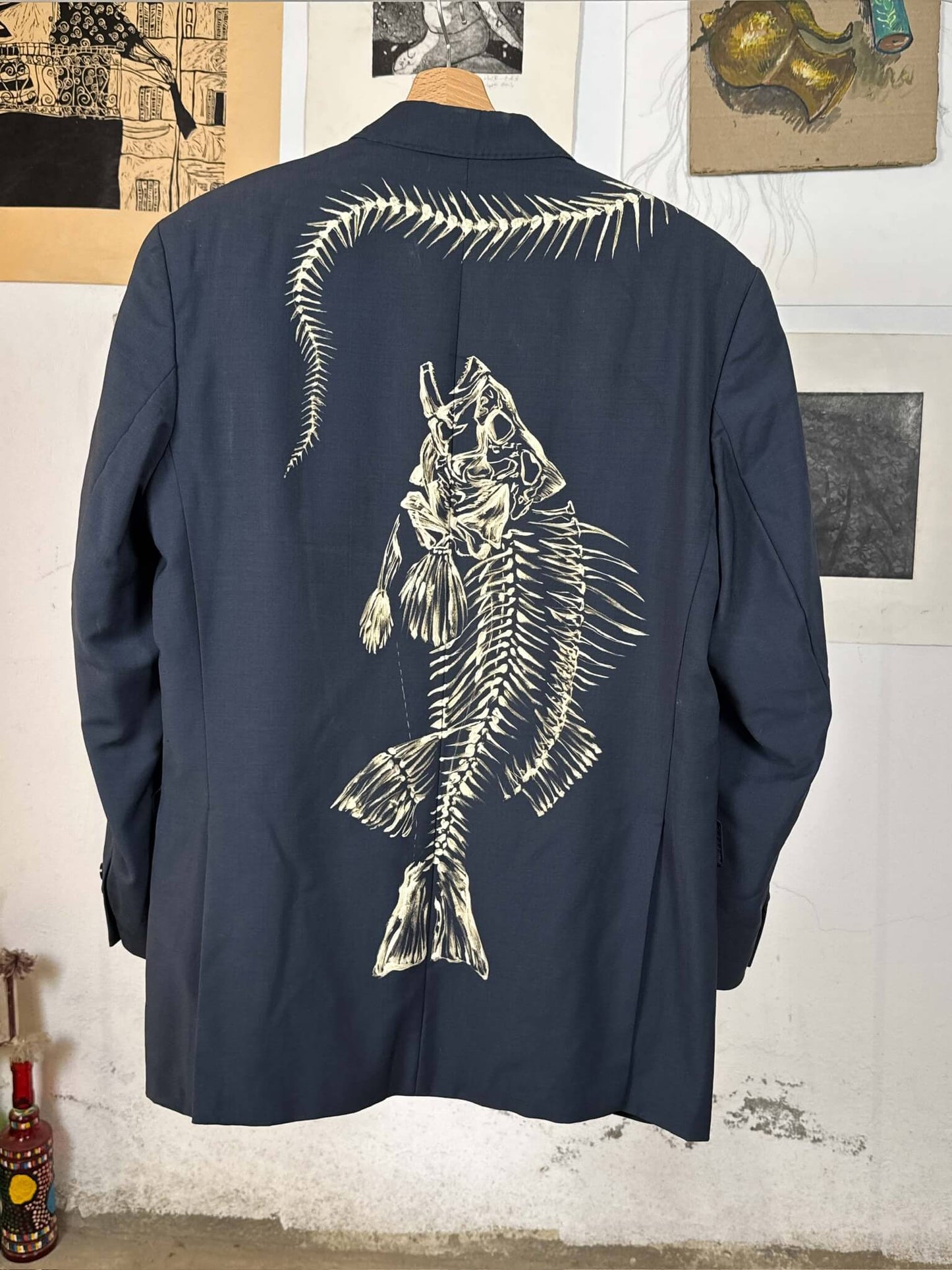 Skeletons Navy Blazer