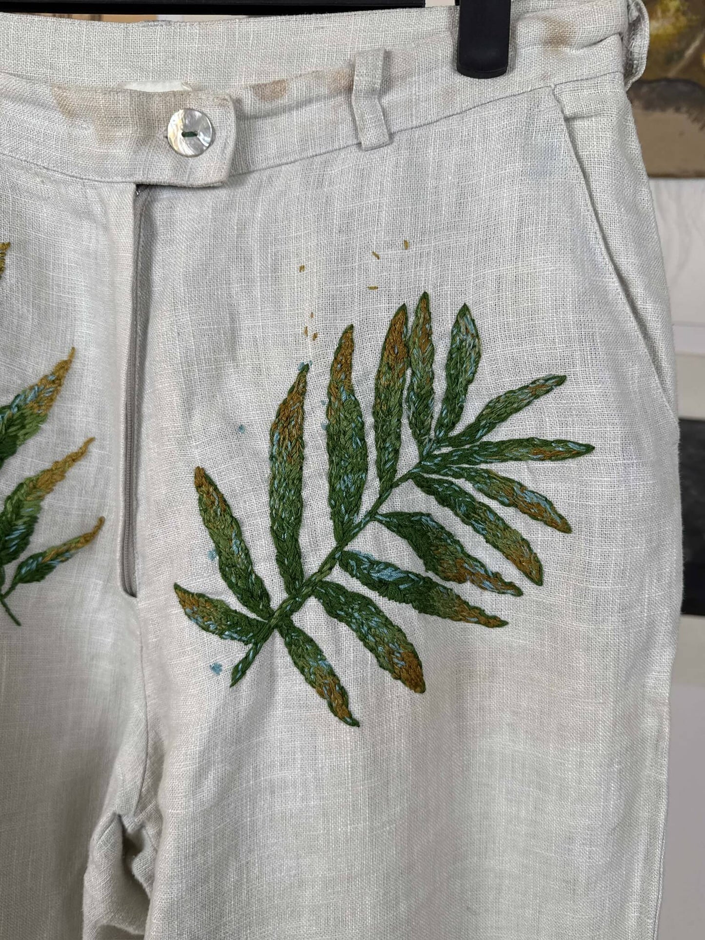 Palms Embroidered Pants