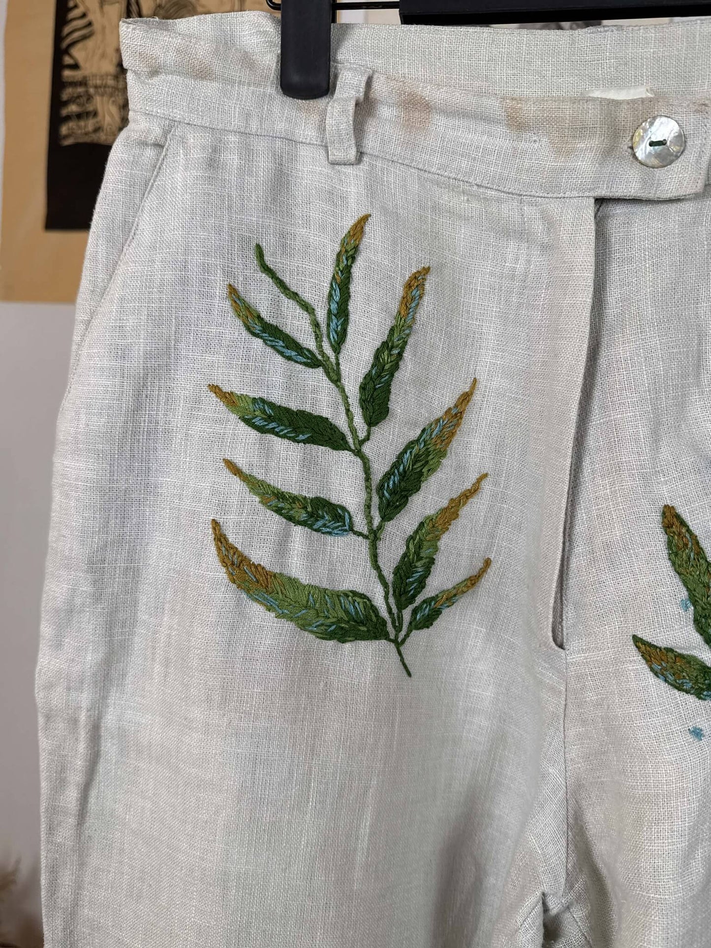 Palms Embroidered Pants