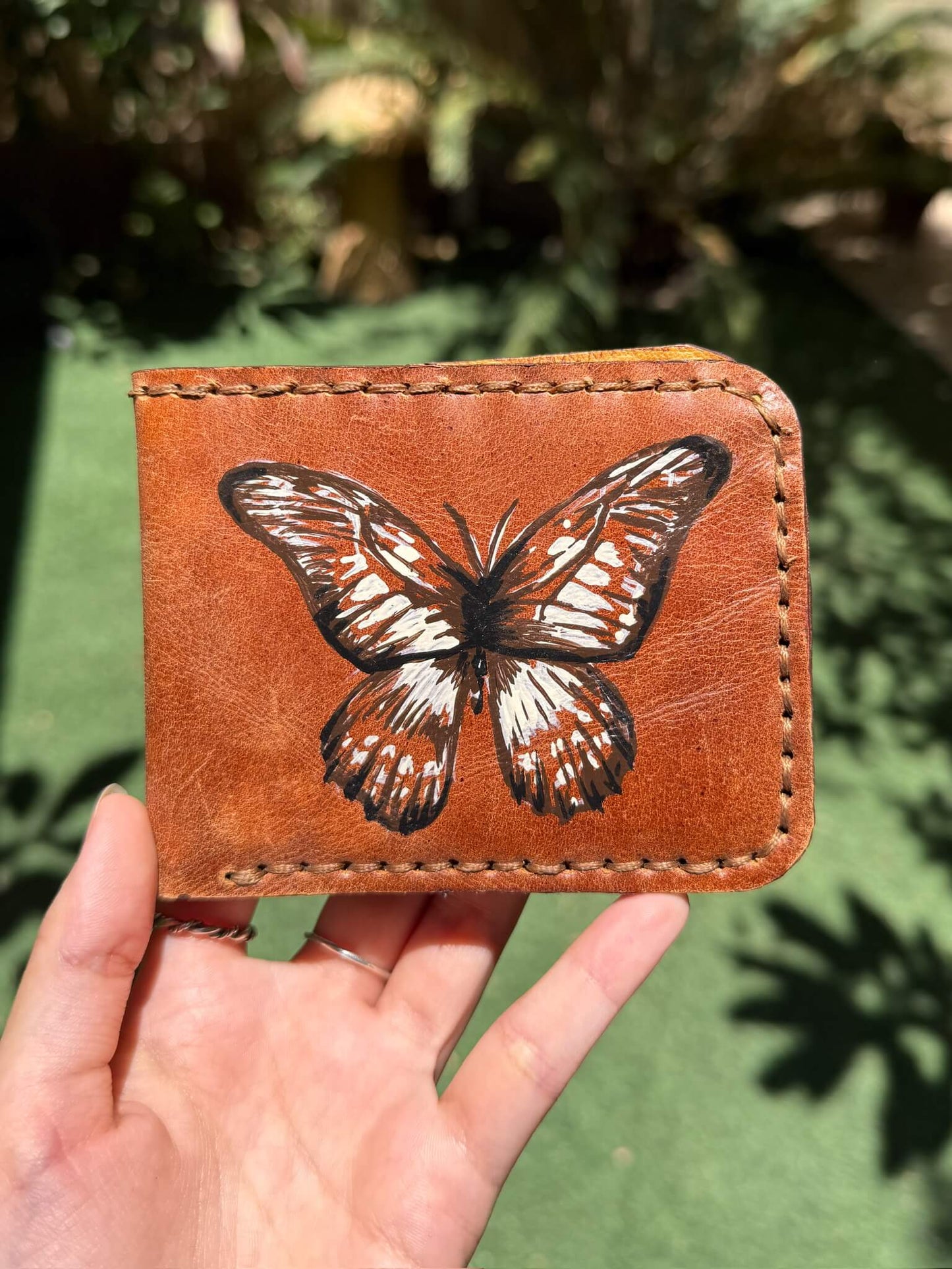 Handpainted Butterfly Wallet