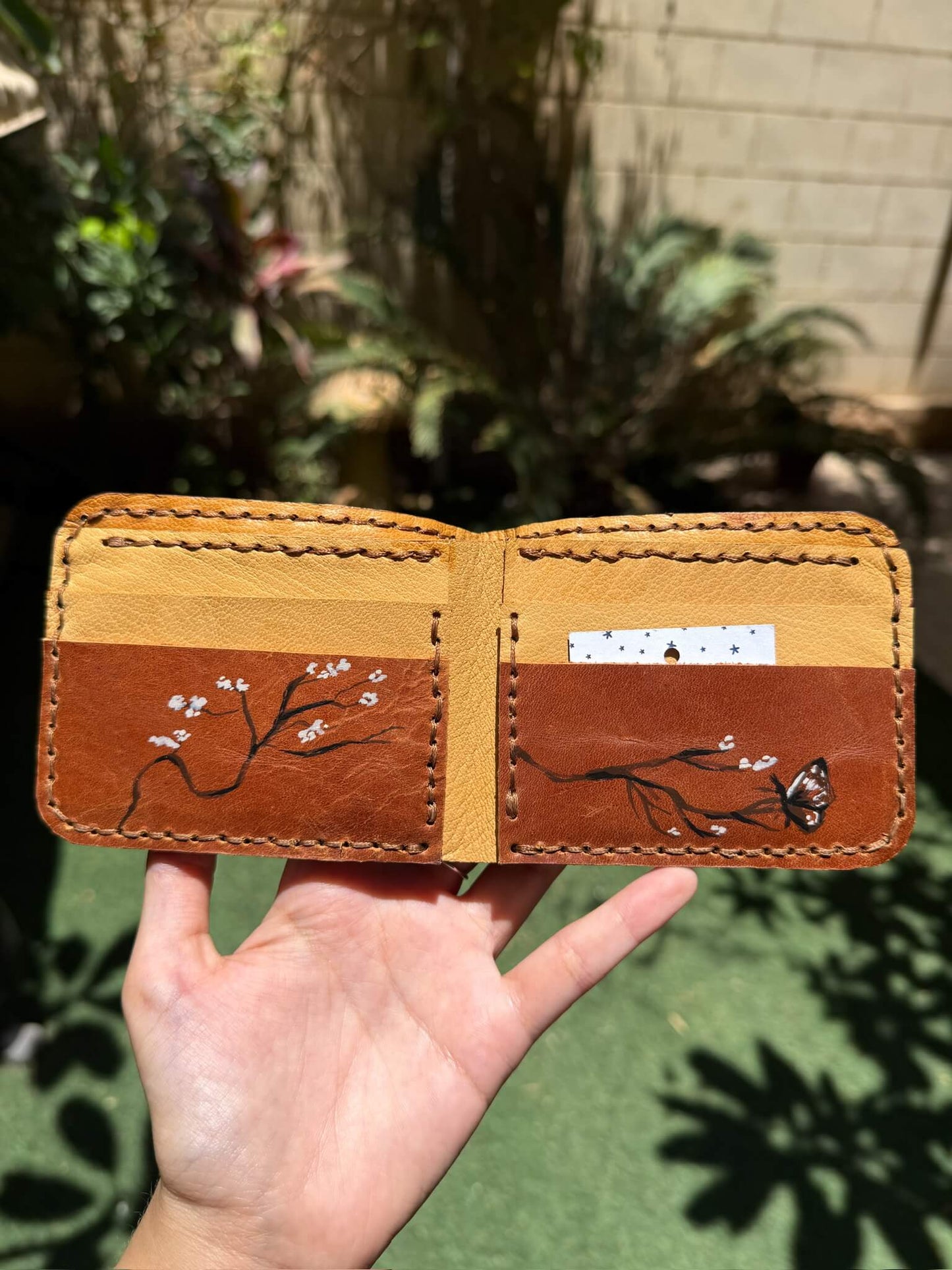 Handpainted Butterfly Wallet