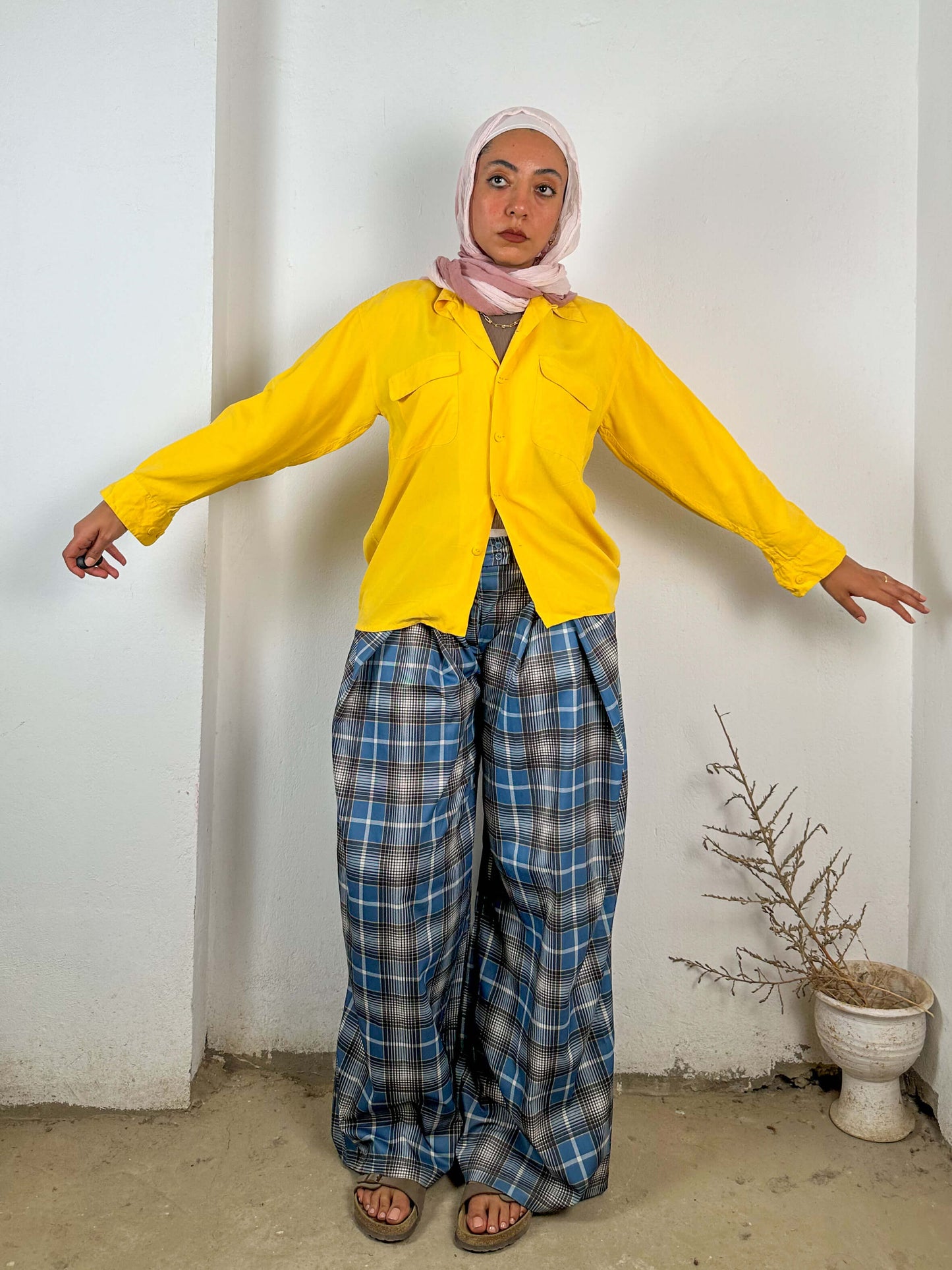 Vintage Yellow Silk Shirt