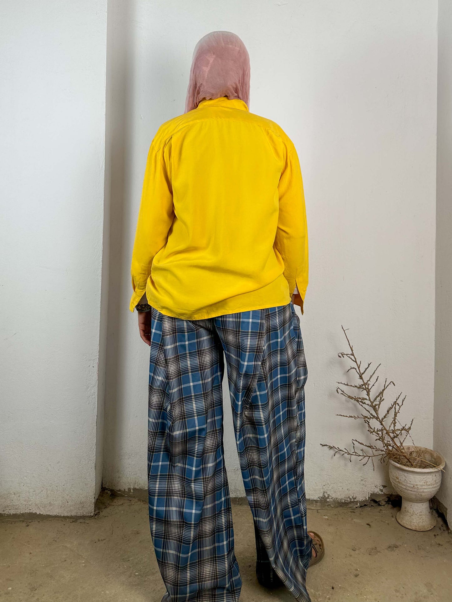 Vintage Yellow Silk Shirt