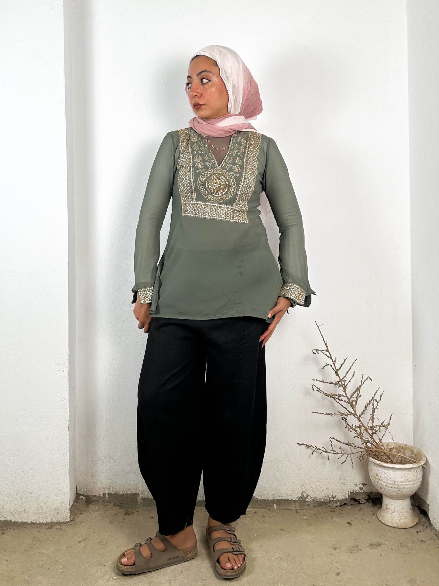 Beaded Silk Vintage Top