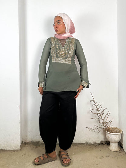 Beaded Silk Vintage Top