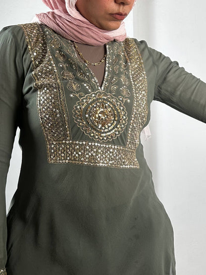 Beaded Silk Vintage Top