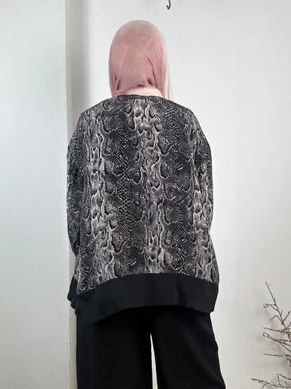 Snake Print Silk Vintage Shirt