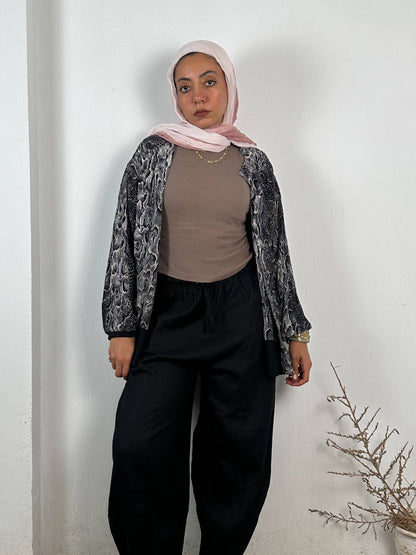 Snake Print Silk Vintage Shirt