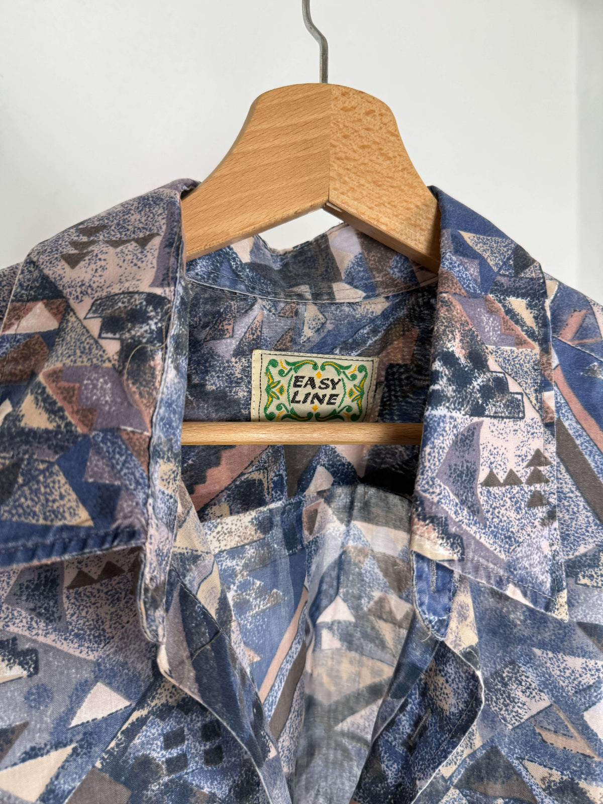 Blue Geometric Patterned Shirt