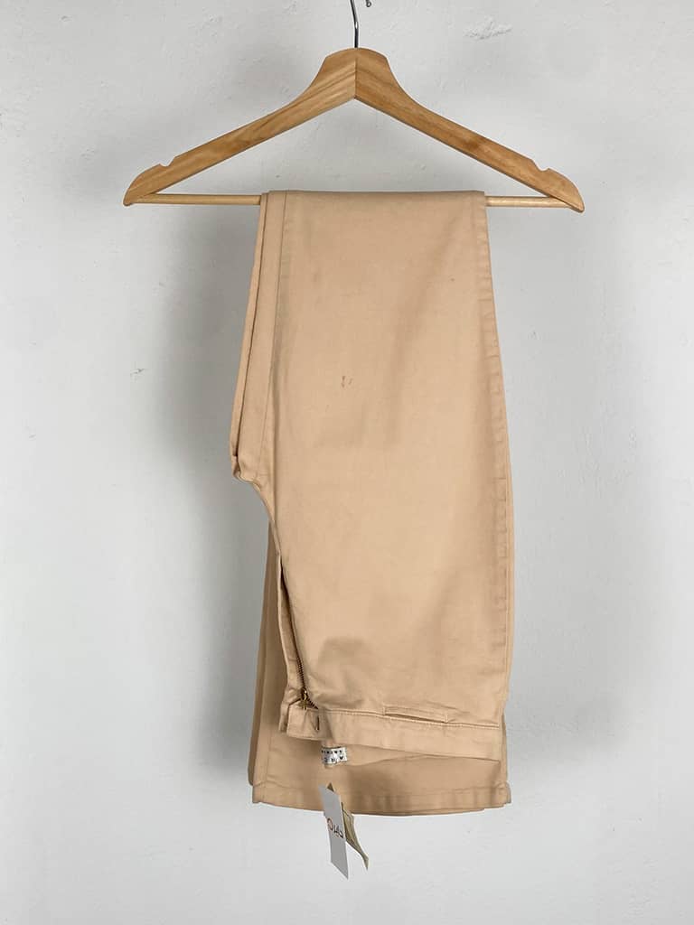 Beige Wide Leg Hand Painted Pants